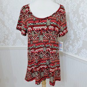 NWT LuLaRoe Christmas Scottie Dog Scottish Terrier Classic T-Shirt Size Medium